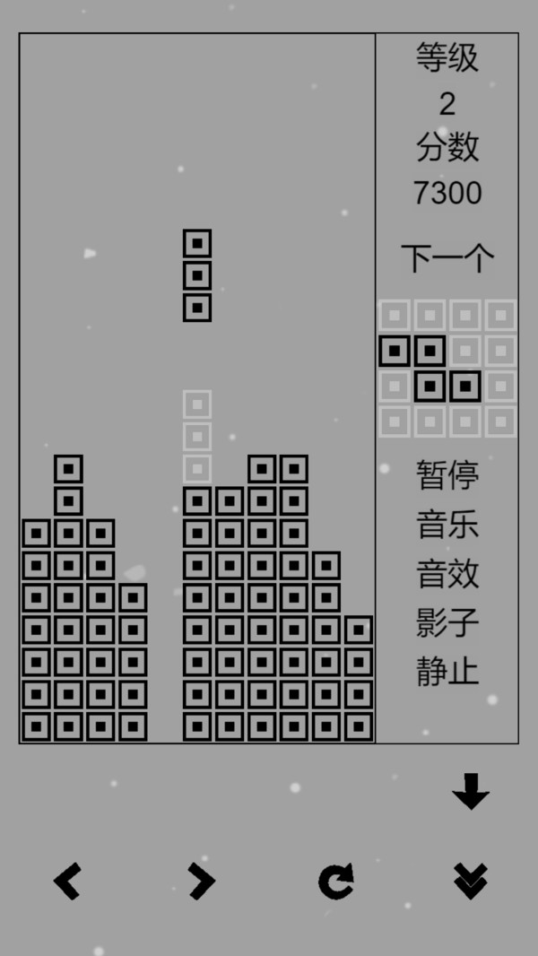 经典俄罗斯方块黑白版游戏截图4